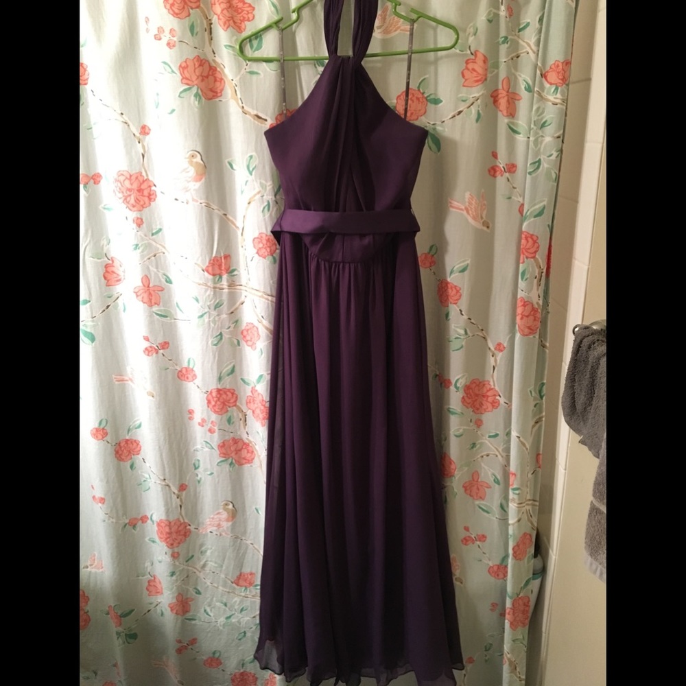 Vera Wang Long Chiffon Halter Bridesmaid Dress